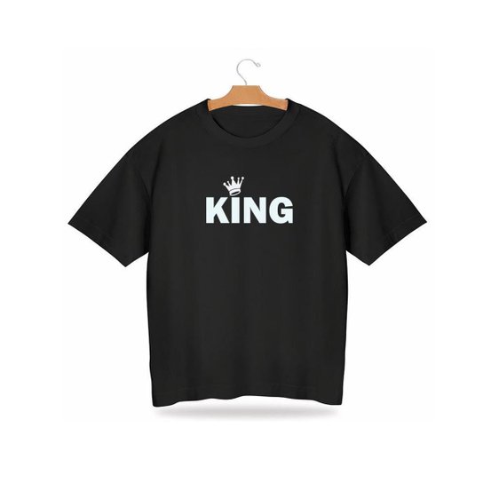 Camiseta Preta Infantil Masculino Menino Juvenil Modelo Oversized de Crianças - Preto