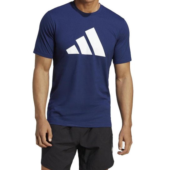 Camiseta Adidas TR-ES FR Logo T Masculino - Marinho+Branco