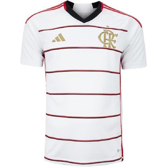 Camiseta Adidas Flamengo II 2023 Masculino - Branco+Vermelho