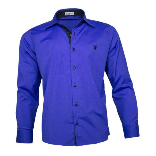 Camisa Social Kelvy'S Camisas Masculina - Azul Royal