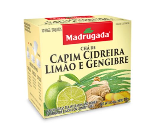 Madrugada Capim Cidreira, Limao e Gengibre 10g - Mixed Lemon Grass, Lemon and Ginger 0.35oz