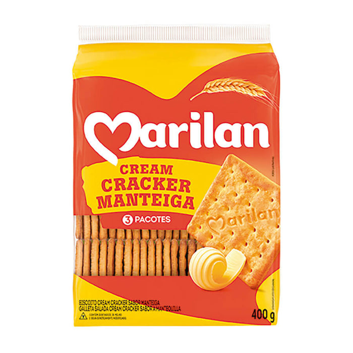Marilan Biscoito Salgado Cream cracker Manteiga 350gr Y70 - Cream Cracker Butter Salt Biscuit 350gr
