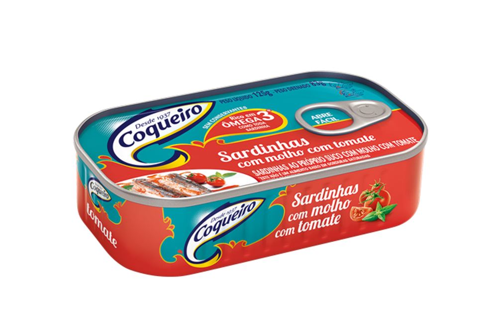 Coqueiro Sardinhas com Molho de Tomate 125g - Sardines with Tomato Sauce