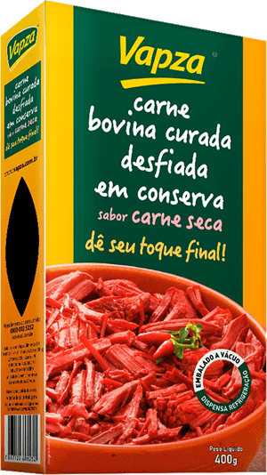 Vapza Carne Bovina Curada Desfiada Sabor Carne Seca 400G