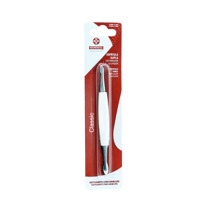 Mundial Classic Cuticle Pusher & Nail Cleaner 2 in 1 - Espátula Dupla Empurrador e Raspador