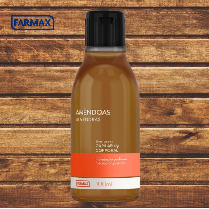 Farmax Oleo Capilar e Corporal de Amendoas- 100 ml Almond Hair and Body Oil