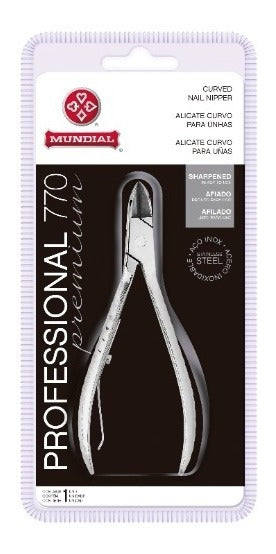 Mundial Professional Curved Nail Nippers 770 - Alicate Curvo para Unhas INOX