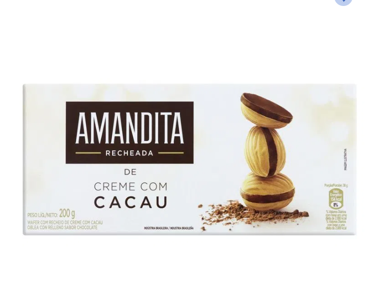 Lacta Amandita Wafer com Creme de Cacau 200g - Cocoa Cream Wafer