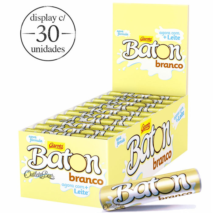 Garoto Baton White Chocolate - Chocolate Branco Box ou Unidade