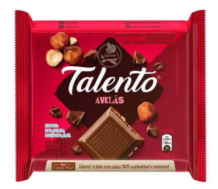 Garoto Talento Chocolate ao Leite com Avela - Milk Chocolate with Hazelnuts