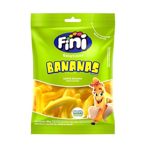 Fini Bala Sabor Banana 90g - Banana Flavor Gelatin Candy 3oz