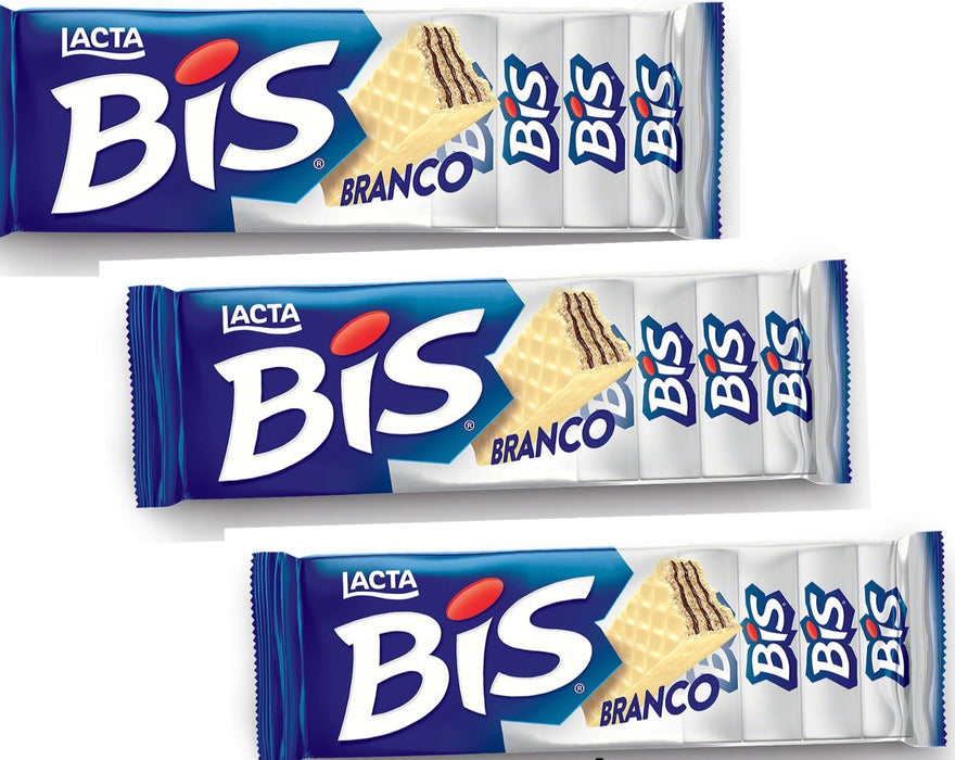 3 Lacta Bis Chocolate Branco 100g - Wafer white chocolate