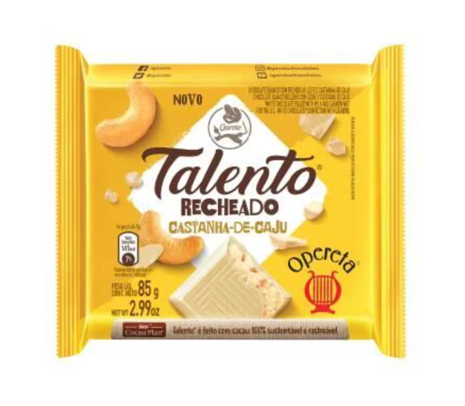 Garoto Talento Opereta - White Chocolate with Brazilian Nut 85g