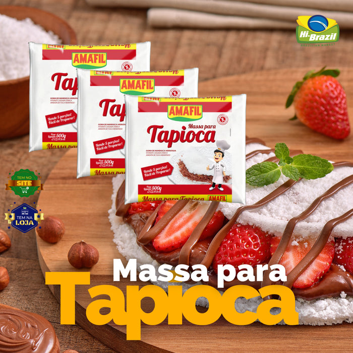 3 unidades Amafil Massa Hidratada para Tapioca 500g