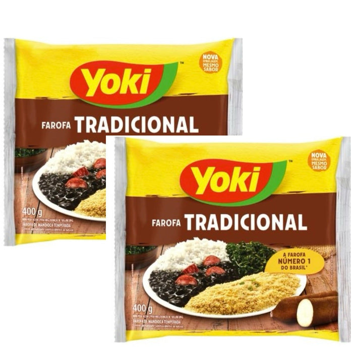 2 UNIDADES Yoki Farofa Pronta Temperada 400g