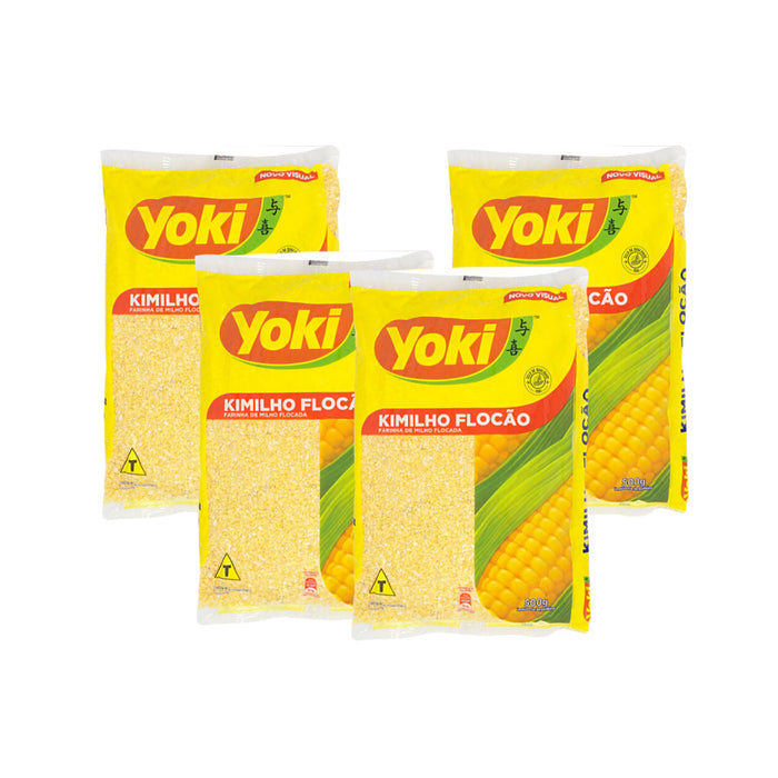 4 unidades Yoki Kimilho Flocao Farinha de Milho Flocada 500g