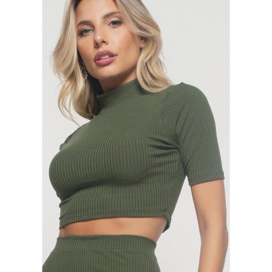 Cropped Salvatore Fashion Feminino - Verde