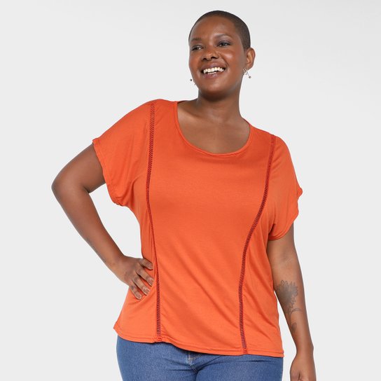 Camiseta Maelle Plus Size feminino 15402 - Terracota