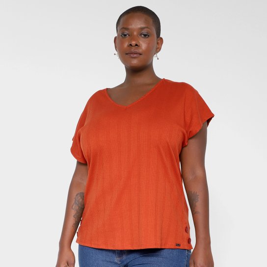 Camiseta Maelle Plus Size feminino 15400 - Terracota