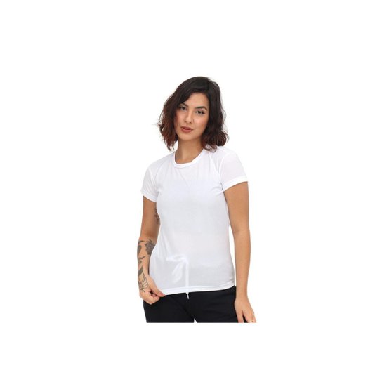 Camiseta Feminina Blusas Feminina Academia Fitness - Branco