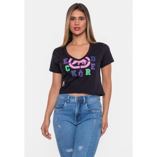 Camiseta Ecko Feminina Estampada Feminino - Preto