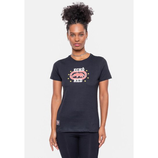 Camiseta Ecko Feminina Estampada Feminino - Preto