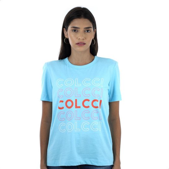 Camiseta Colcci 05999 Logo Colcci Azul Lyn - Feminino - Azul