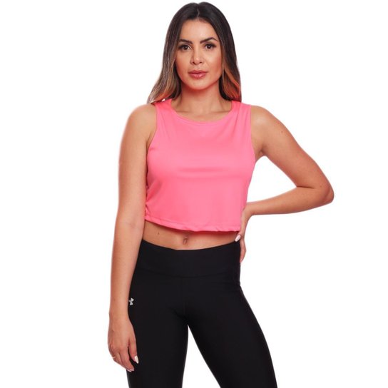 Cropped Regata Good Look Cavado Dry Proteção Solar UV Feminino - Rosa