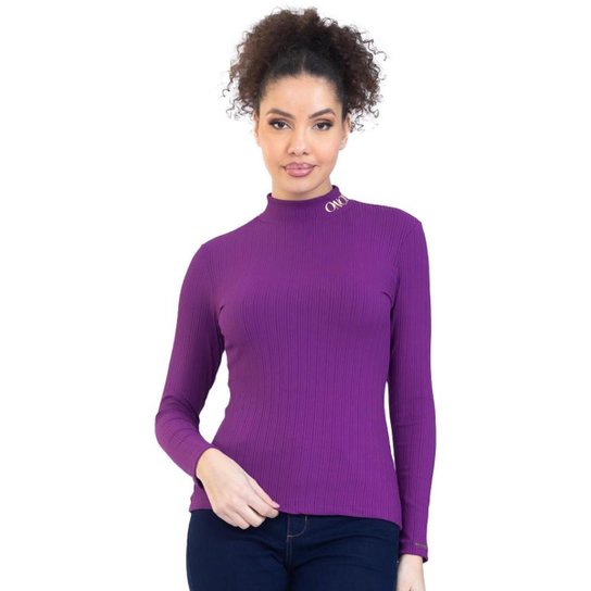 Blusa Onça Preta Basic IV23 Roxo Feminino - Roxo