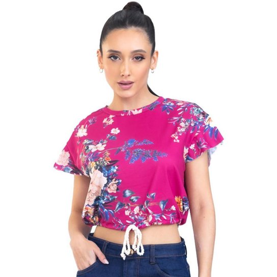 Blusa Onça Preta Amarracao 1030 PR23 Rosa Feminino - Rosa