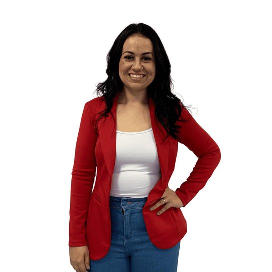 Blazer Feminino Casual Básico - Vermelho